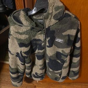 Eddie Bauer Kids Camo Fleece Jacket - Green and Black